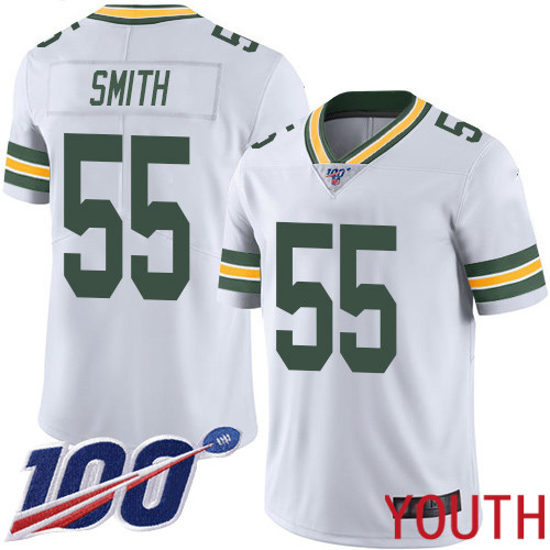 Green Bay Packers Limited White Youth 55 Smith Za Darius Road Jersey Nike NFL 100th Season Vapor Untouchable